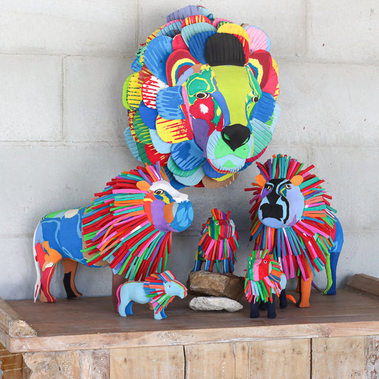 Recycled Flip Flop Lion - 10"