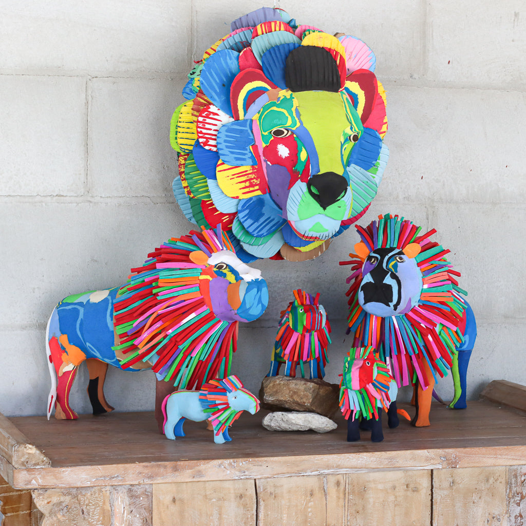 Recycled Flip Flop Lion - 19"