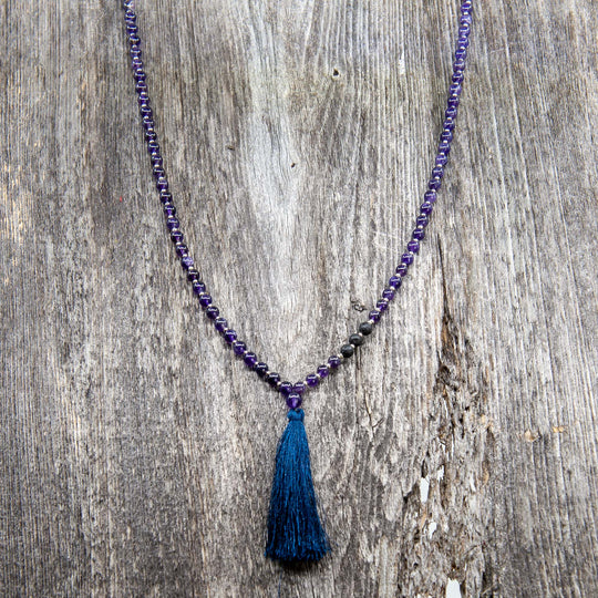 Mala Bead Necklace (6mm)- Amethyst