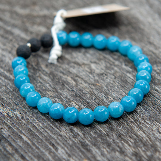 Mala Bead Bracelet (8mm)- Aquamarine