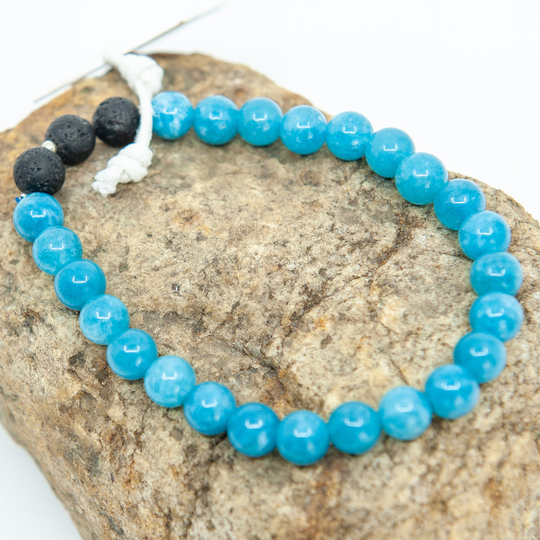 Mala Bead Bracelet (8mm)- Aquamarine