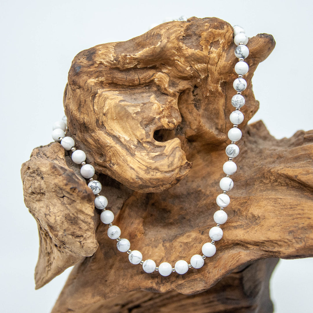 Mala Bead Necklace (6mm)- Howlite