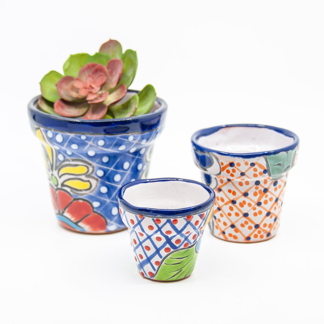 Handpainted Talavera Style Mini Pots