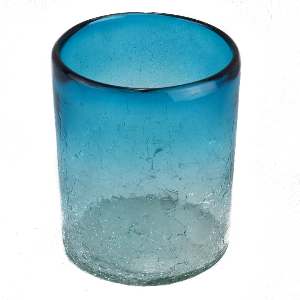 Mexican Tumbler - Aqua Crackle - 4"