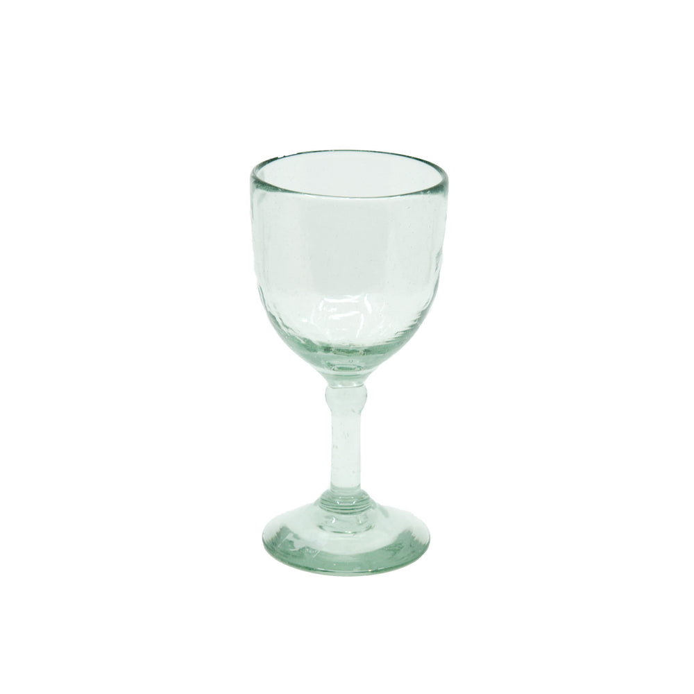 Mexican Wine Glass - Clear Crackle - 7"