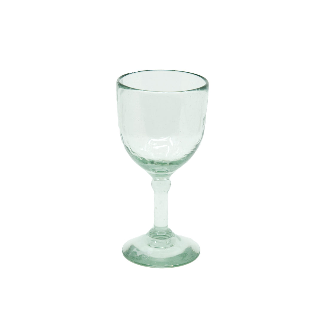 Verre à vin mexicain, clair craquelé, 7"