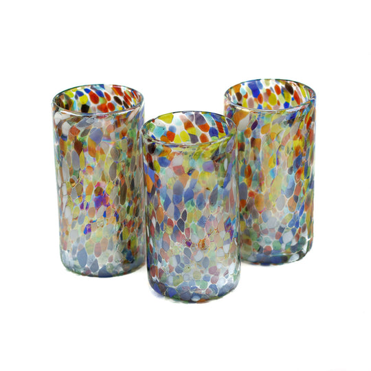 Verre à eau mexicain, confettis, 6"