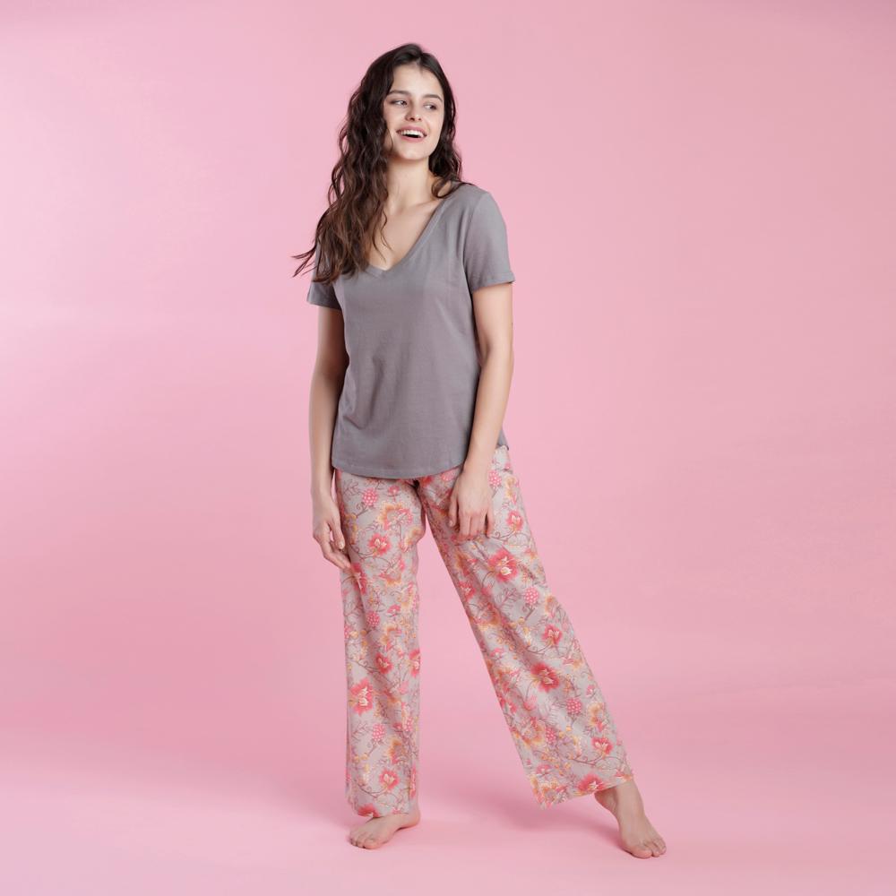 Pantalon de pyjama en coton vert Harper