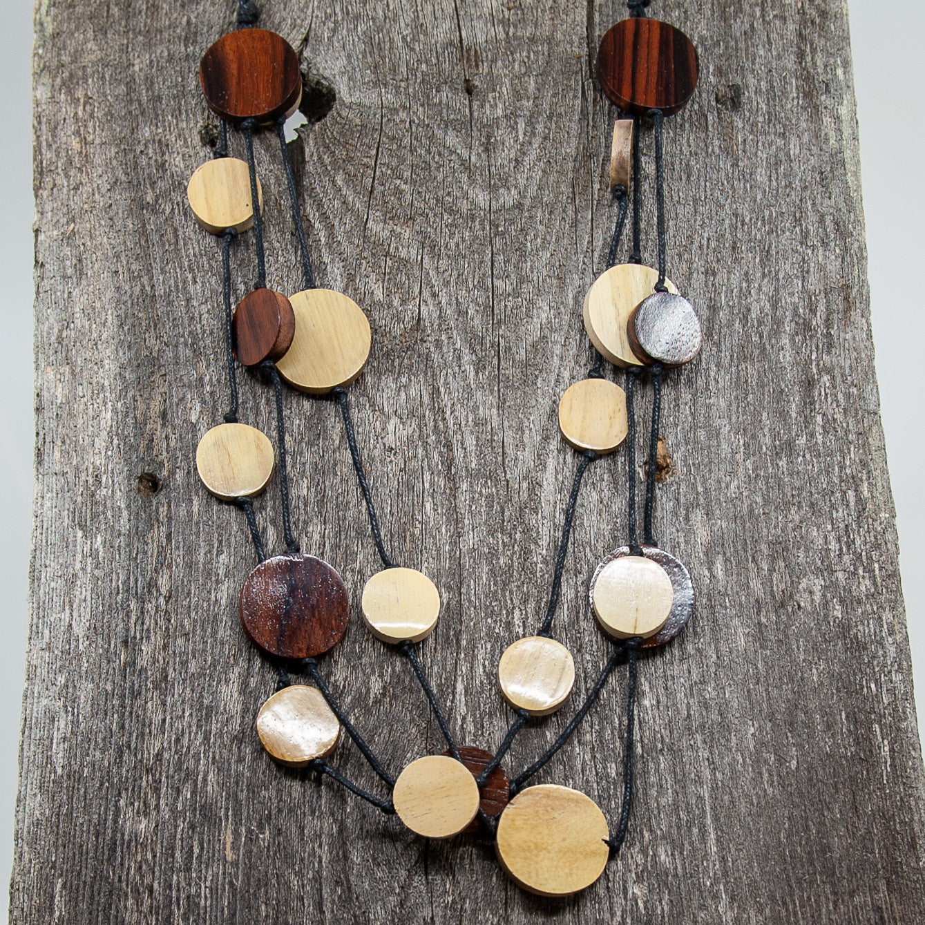 Wooden on sale circle necklace