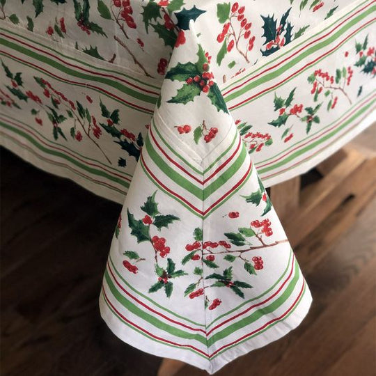 Printed Tablecloth - Holly Berry