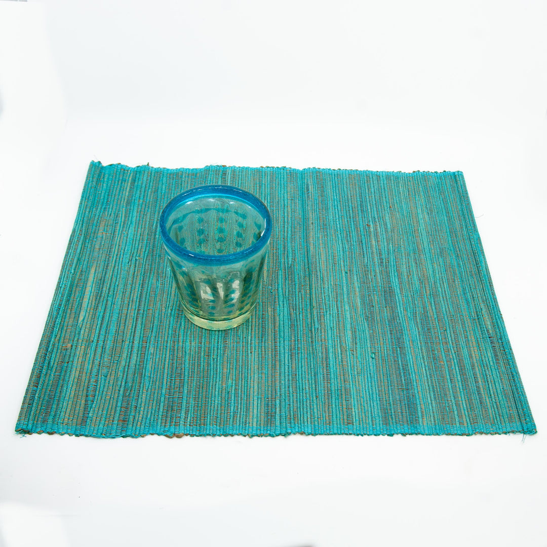 Seagrass Placemats- Set of 6 - Turquoise