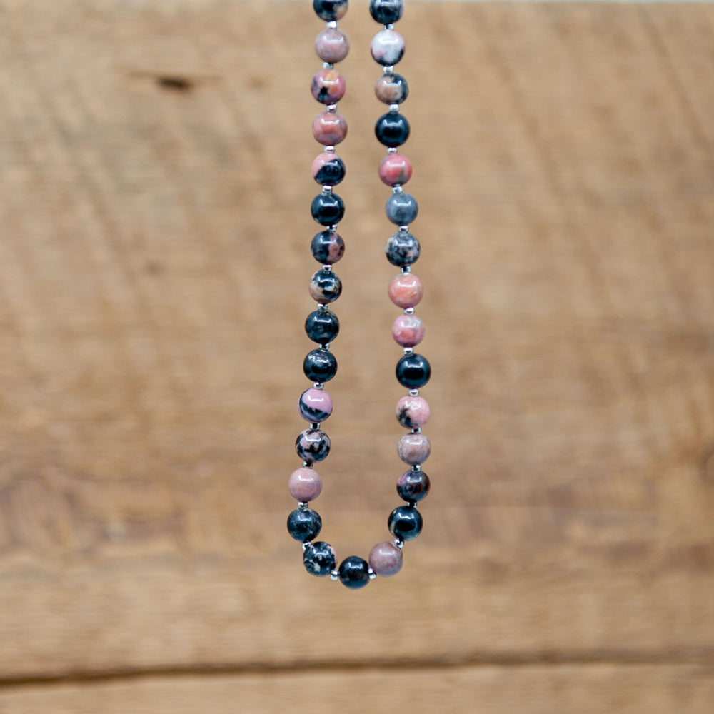 Rhodonite Mala Beads - 6mm