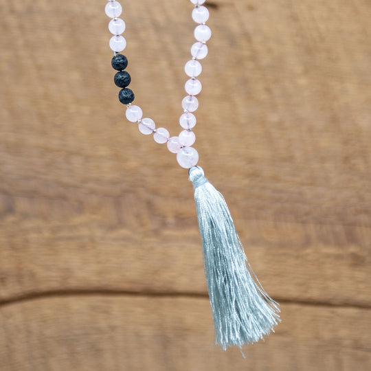 Perles Mala Quartz Rose - 6mm