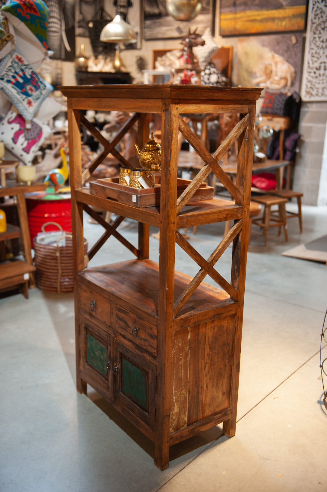 Reclaimed Wood and Teak Shelf