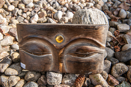 Balinese Buddha Meditating Eyes Relief