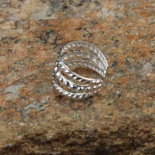 Boucle d'oreille manchette en argent