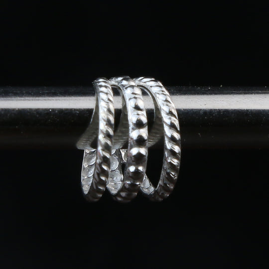 Boucle d'oreille manchette en argent