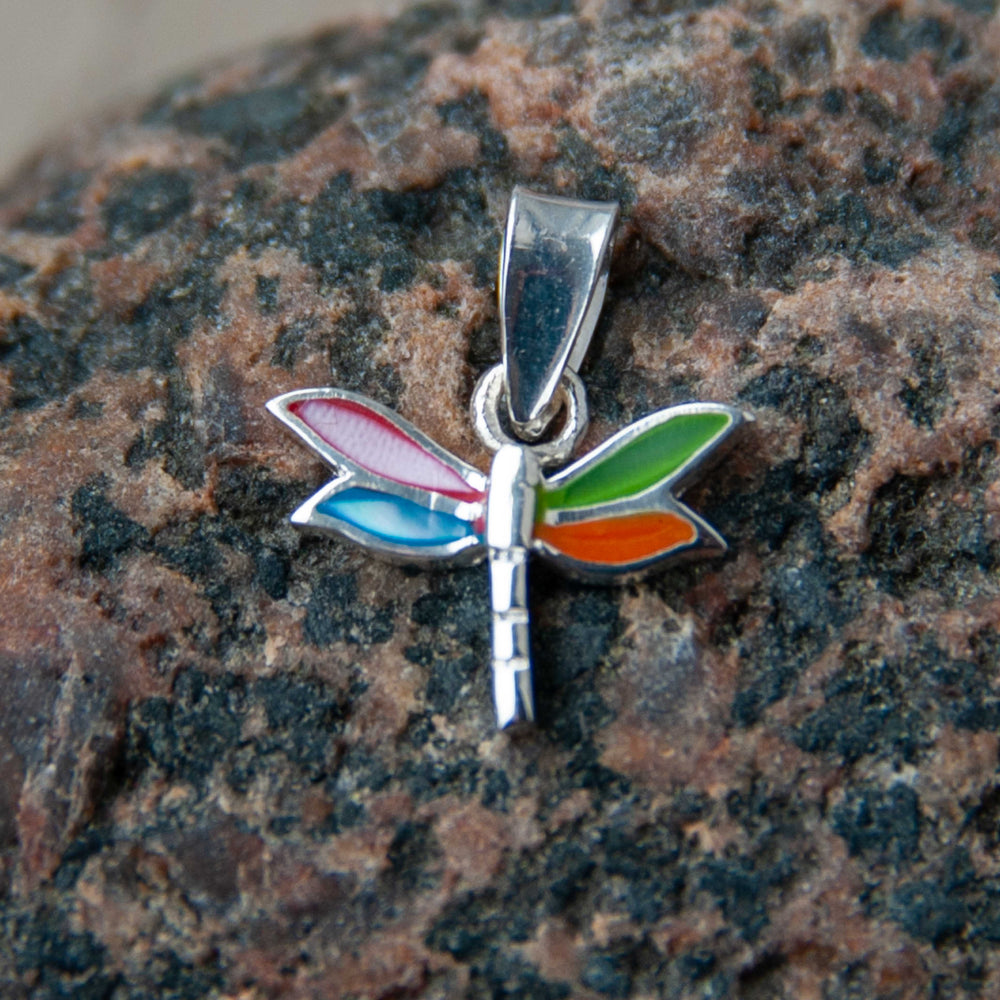 Thai Silver Inlaid Dragonfly Pendant