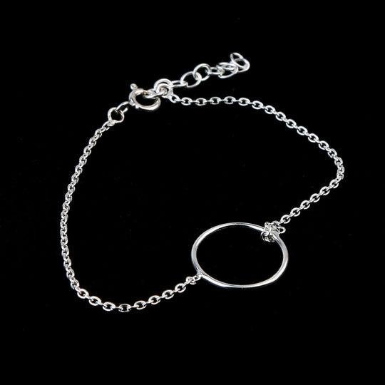 Thai Sterling Silver Open Circle Bracelet