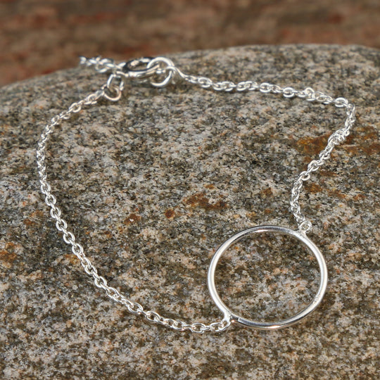 Thai Sterling Silver Open Circle Bracelet