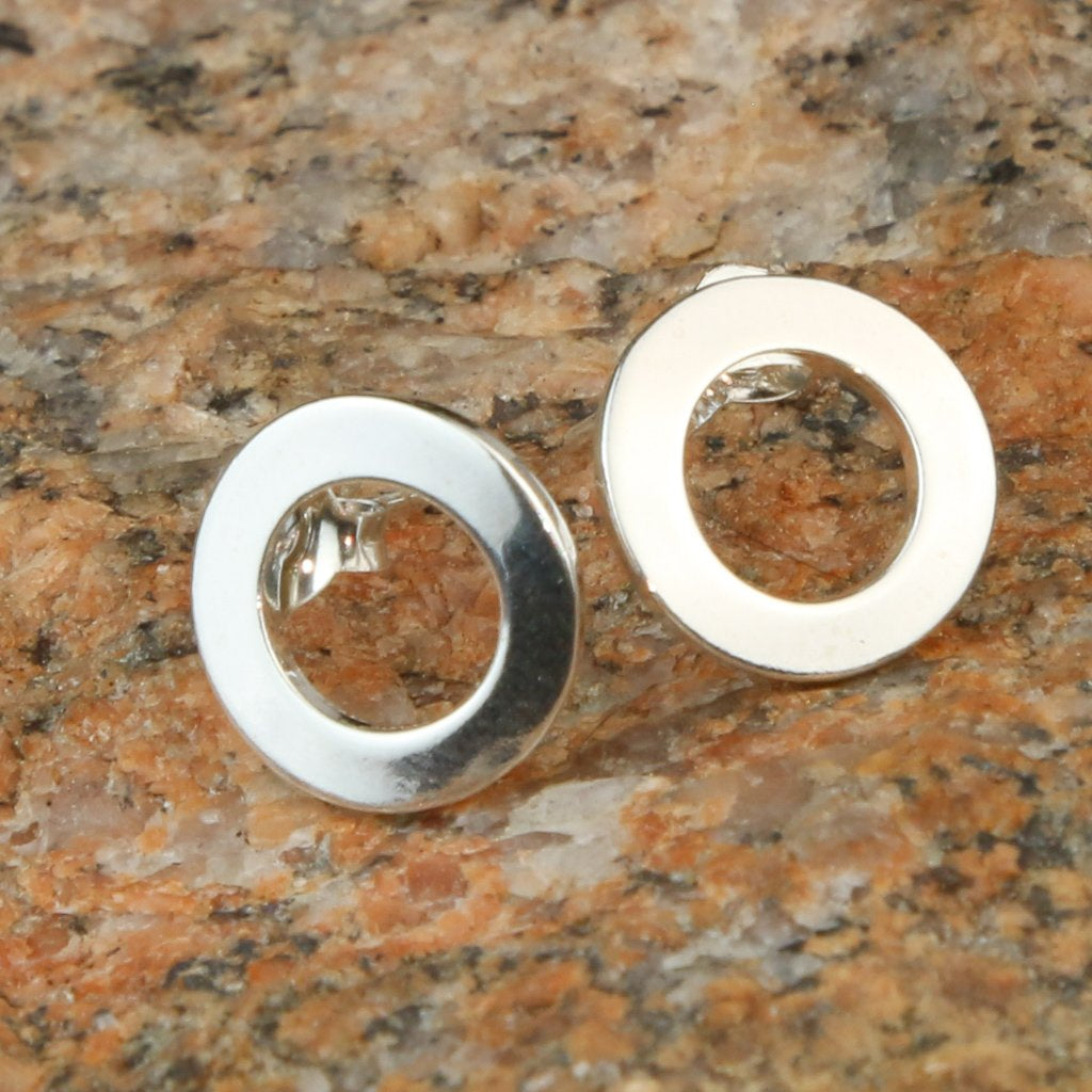 Silver Open Circle Stud Earring