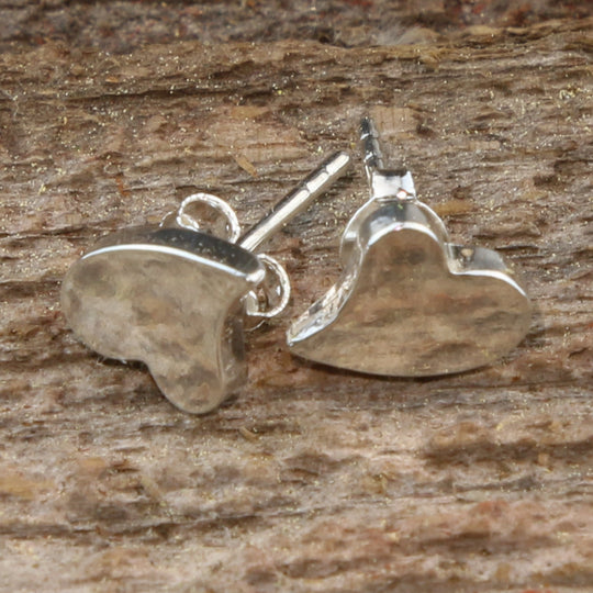 Boucles d'oreilles en forme de coeur en argent