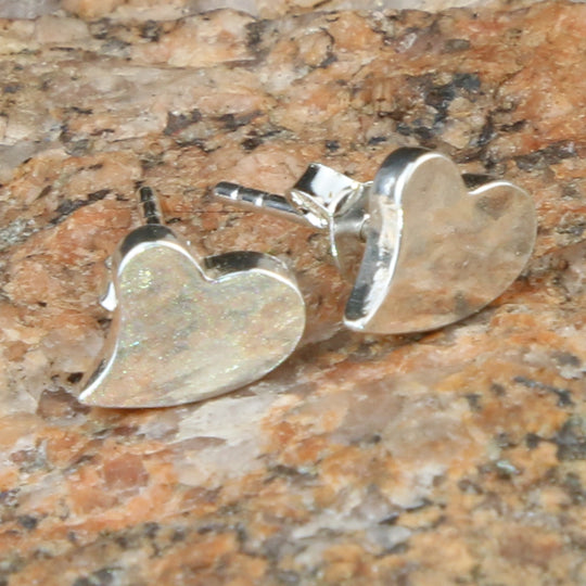 Boucles d'oreilles en forme de coeur en argent