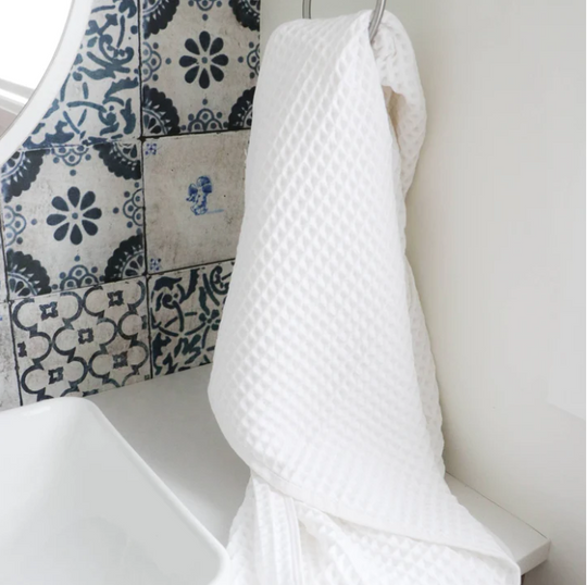 Turkish Waffle Hand Towel - White - Set of 2