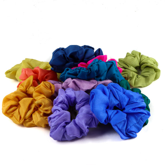 Silk Scrunchies - Navy