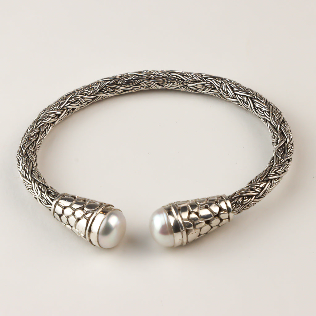 Manchette Argent - Perle - Twist