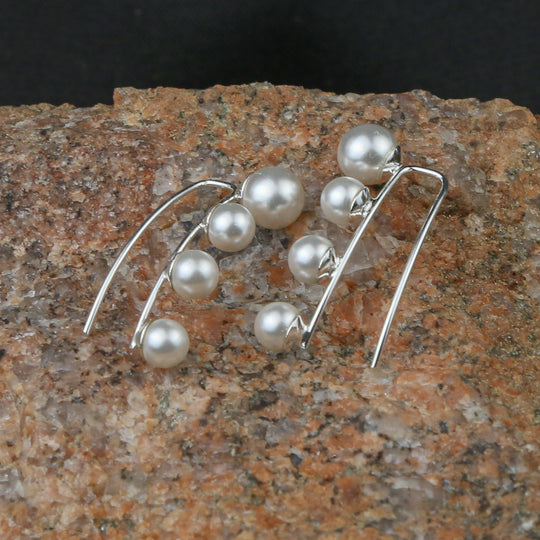 4 Pearl Ball Climber Earring