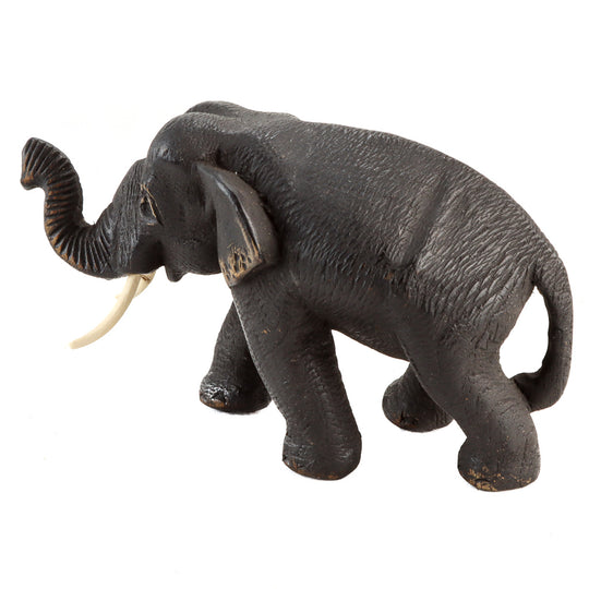 Etched Teak Standing Elephant