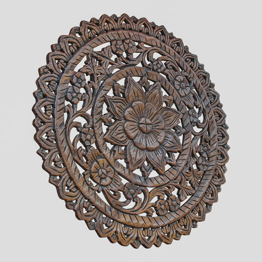 Panneau Mandala Marron Foncé