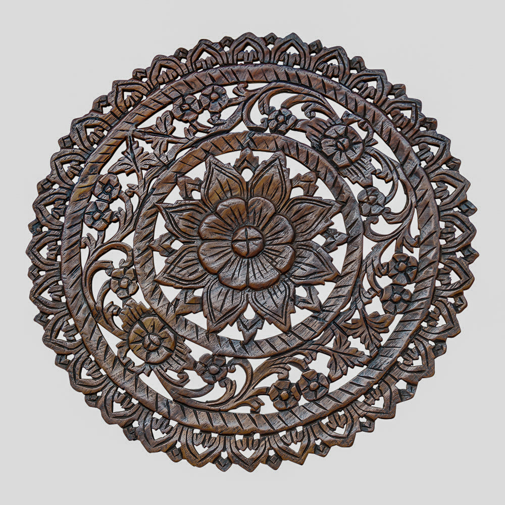 Panneau Mandala Marron Foncé