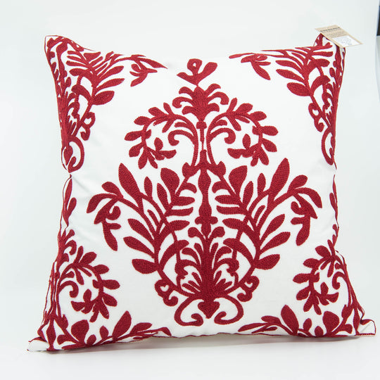 Housse de coussin brodée - Rouge