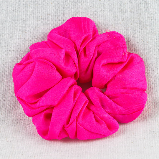 Silk Scrunchies - Hot Pink