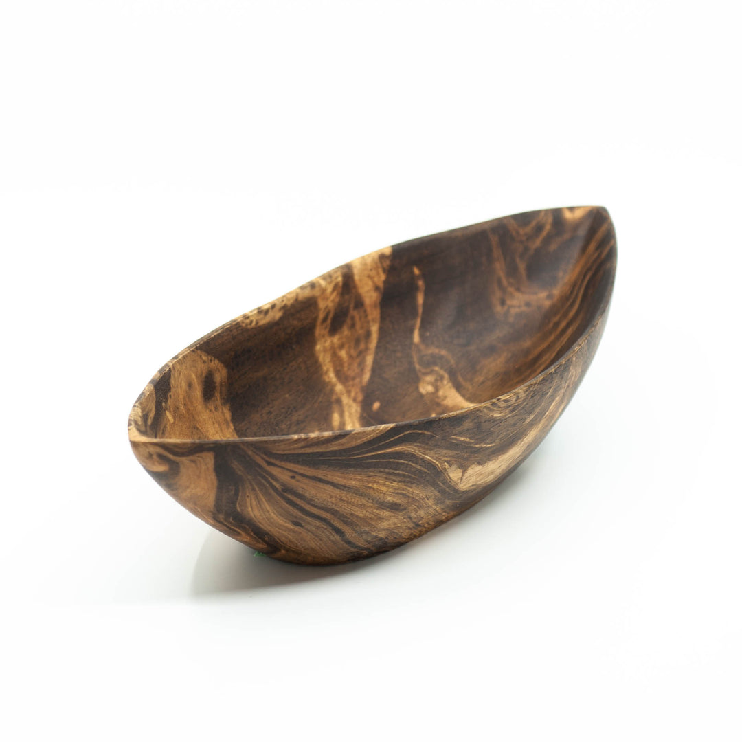 Mango Wood Almond Bowl-12" (Old Wood)