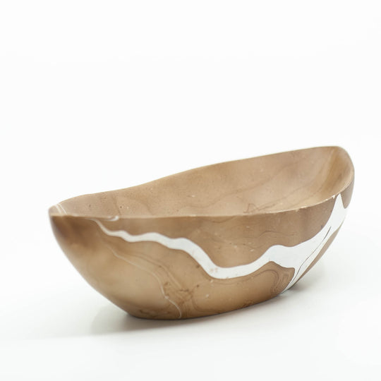 Mango Wood Almond Bowl-12" (Latte)