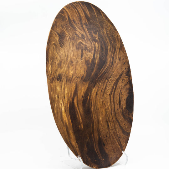 Grande assiette ovale en bois de manguier-18" (vieux bois)