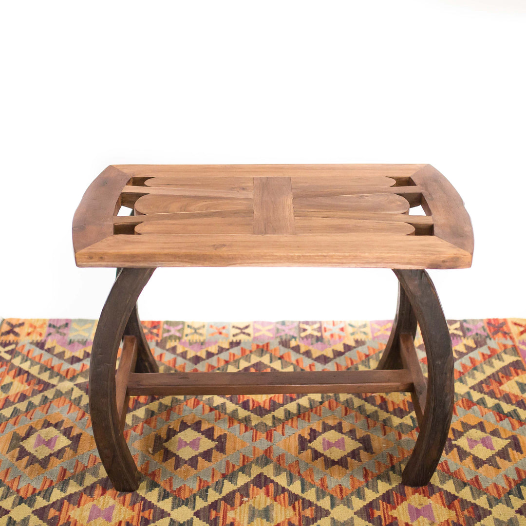 Photo of inlaid teak side table