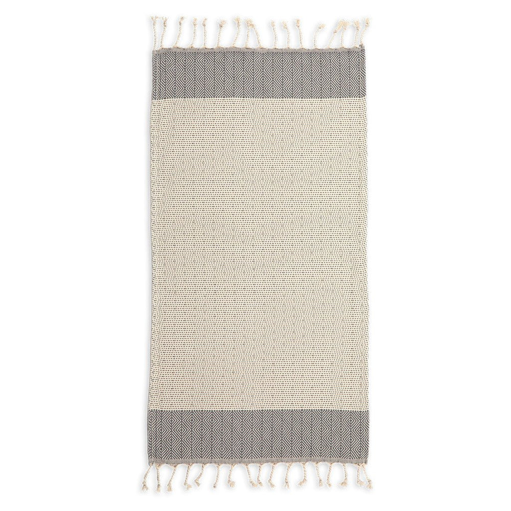 Turkish Hand Towel - Lined Diamond - Slate