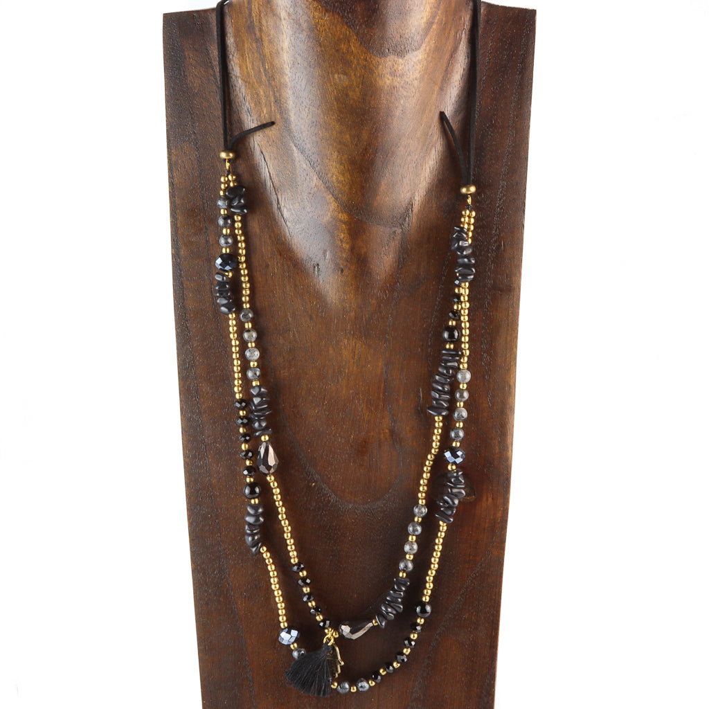 Gold Plated Beads Hand of Fatima Necklace