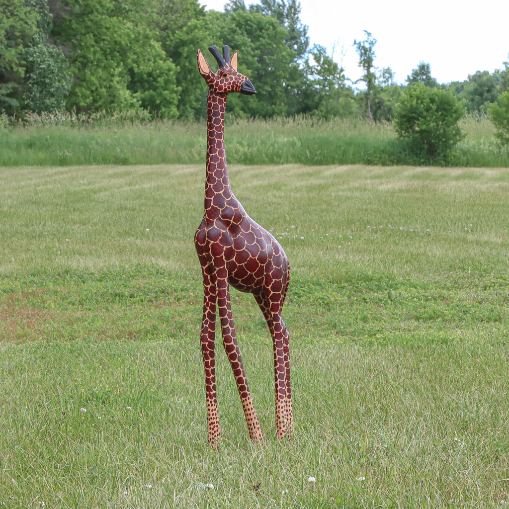 60" Jacaranda Wood Giraffe - Red