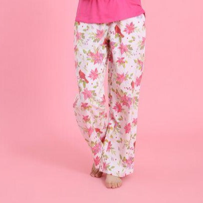 Poinsettia Flannel Pajama Pants - One World Bazaar