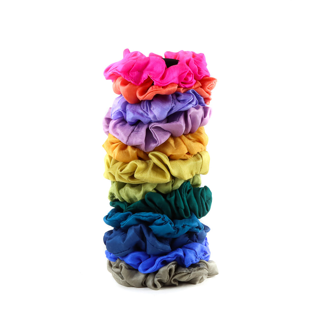 Silk Scrunchies - Navy