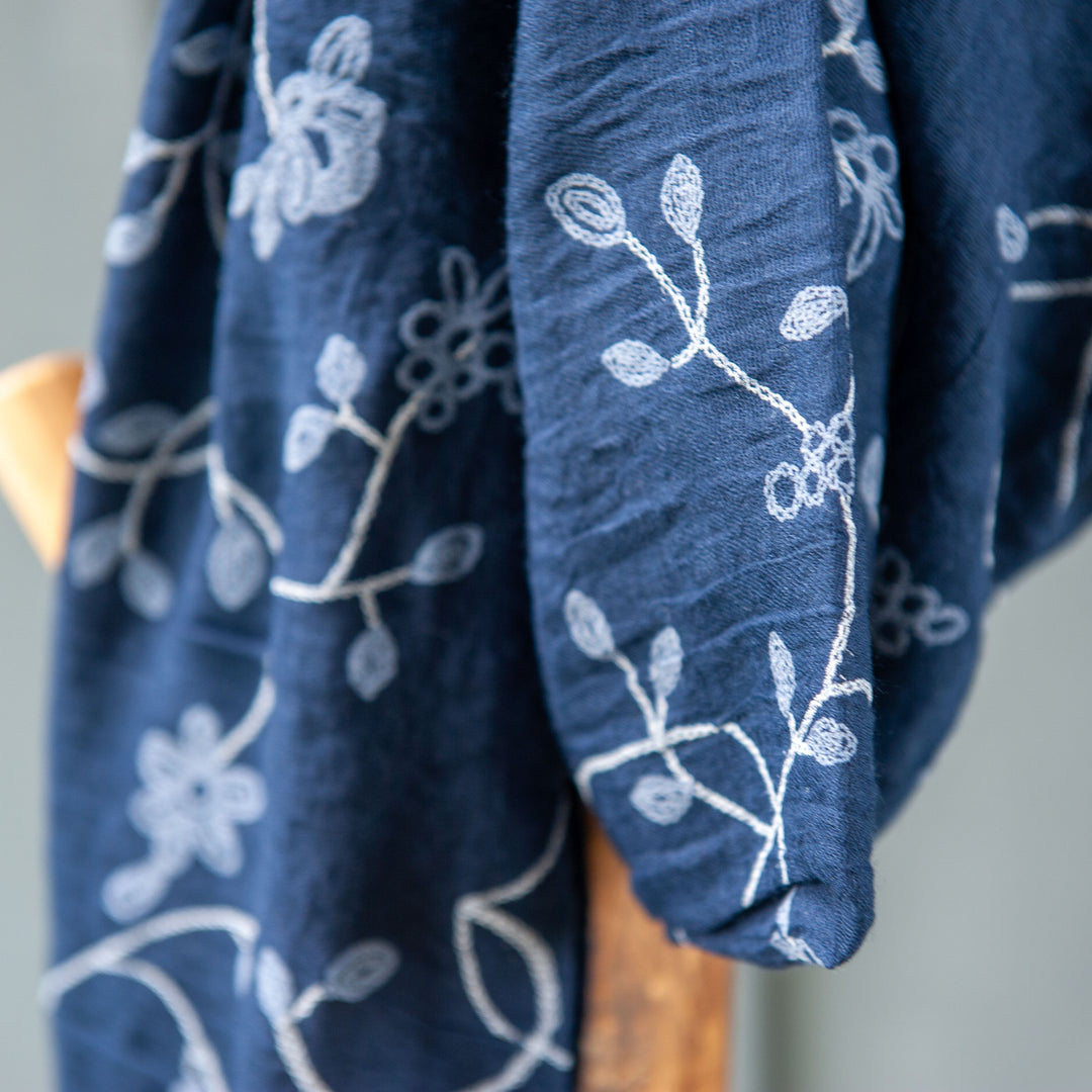 Patterned Scarf - Navy/Blue